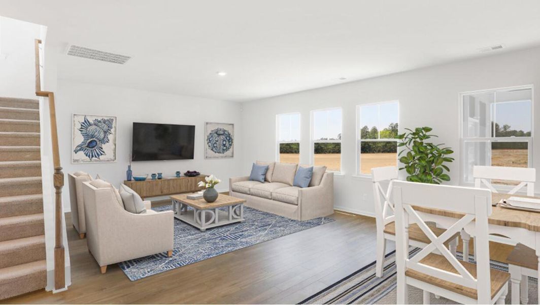 Furnished interior view inside a new home in Carnes Crossroads: Arbor Collection, Summerville (Image 9). Furnished interior view inside a new home in Carnes Crossroads: Arbor Collection, Summerville (Image 9).