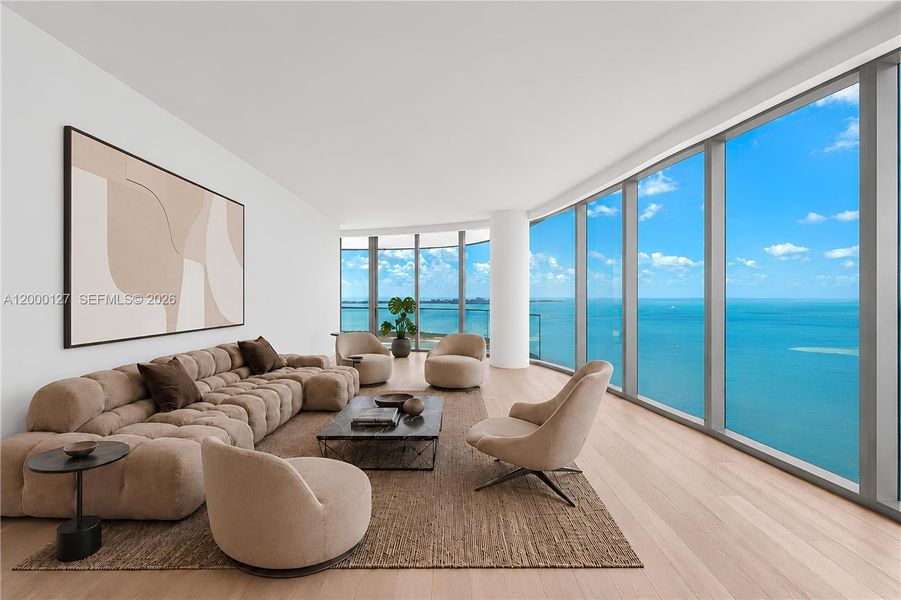 UNA Residences Brickell Living Room. Virtually Staged. UNA Residences Brickell Living Room. Virtually Staged.