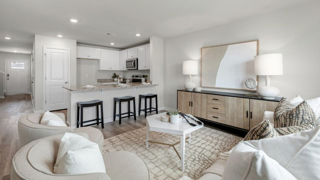 Representative furnished interior of a home built from the PEARSON TH by D.R. Horton in The Cove at Glenns Bay, Surfside Beach (Image 7).