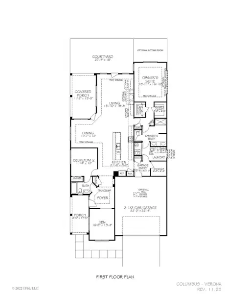 2D floor plan layout for the Verona by Epcon Communities in The Grove at Haven Hill, Lenoir City, TN (Image 3). 2D floor plan layout for the Verona by Epcon Communities in The Grove at Haven Hill, Lenoir City, TN (Image 3).