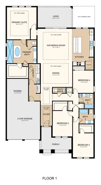 2D floor plan layout of this home in Harvest at Ovation, Winter Garden, FL (Image 3). 2D floor plan layout of this home in Harvest at Ovation, Winter Garden, FL (Image 3).