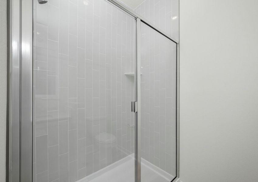 Step-in shower in the master bathroom Step-in shower in the master bathroom