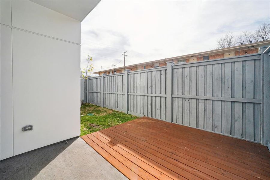 Exterior details and patio area of a home in , Dallas (Image 3). Exterior details and patio area of a home in , Dallas (Image 3).