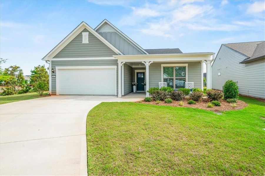 Front exterior of a new home in , Hoschton, GA, highlighting curb appeal (Image 2). Front exterior of a new home in , Hoschton, GA, highlighting curb appeal (Image 2).