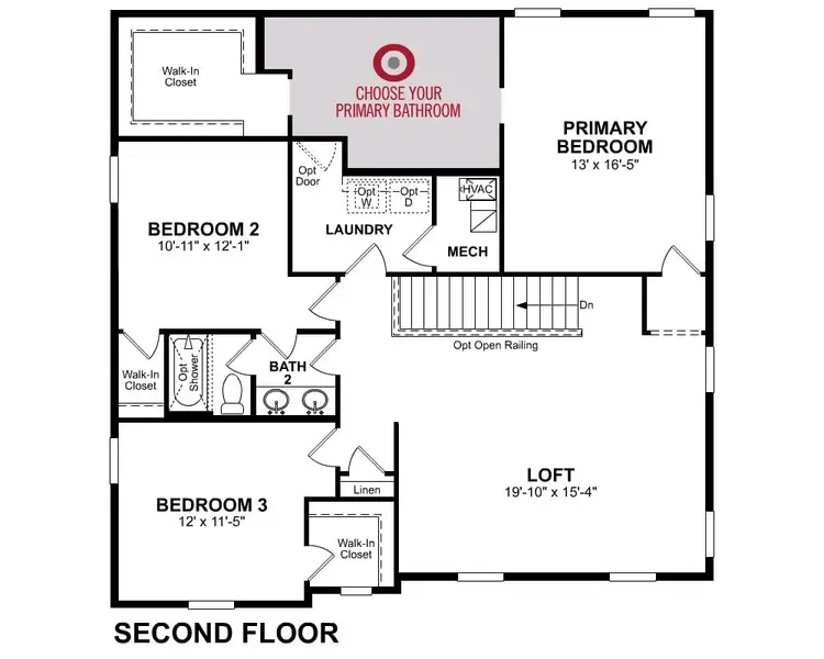 2D floor plan layout for the Emerson by Beazer Homes in Heirloom Landing, Auburn, GA (Image 4). 2D floor plan layout for the Emerson by Beazer Homes in Heirloom Landing, Auburn, GA (Image 4).