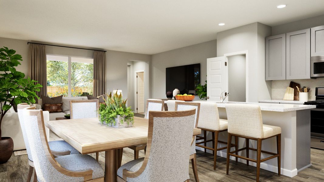 Representative furnished interior of a home built from the The Emilia by Legend Homes in Rocky Creek Crossing, Crowley (Image 10).