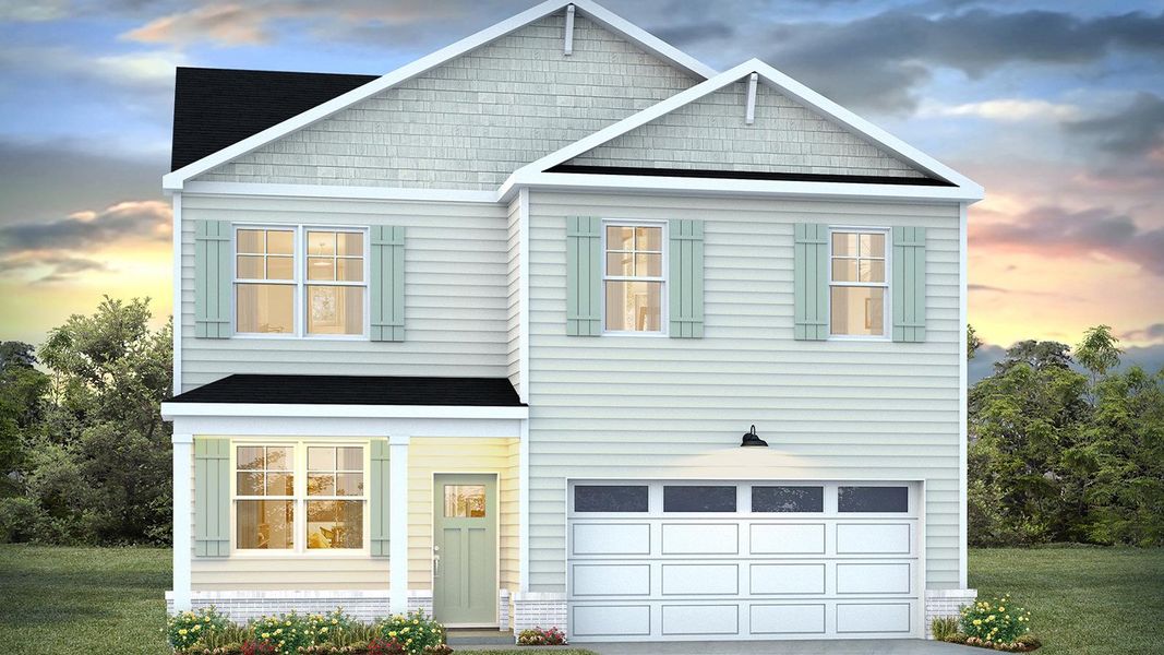 Representative exterior photo of a completed home built from the Belhaven by D.R. Horton in Fairhaven, Statesboro, GA (Image 1). Representative exterior photo of a completed home built from the Belhaven by D.R. Horton in Fairhaven, Statesboro, GA (Image 1).