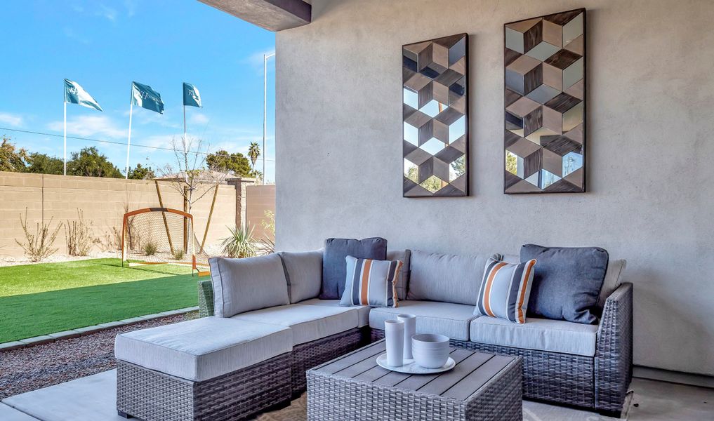 Covered patio for relaxing