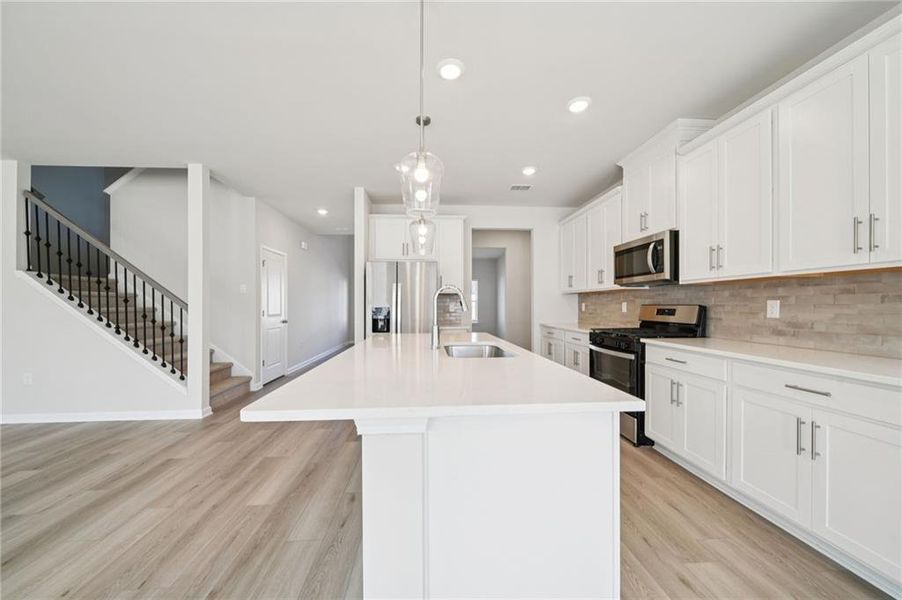 Furnished interior view inside a new home in Parkside at Grayson, Grayson (Image 15).