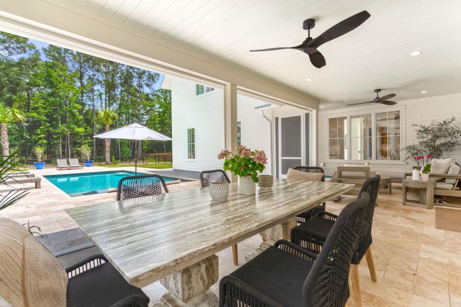 Exterior details and patio area of a home in , Johns Island (Image 36).