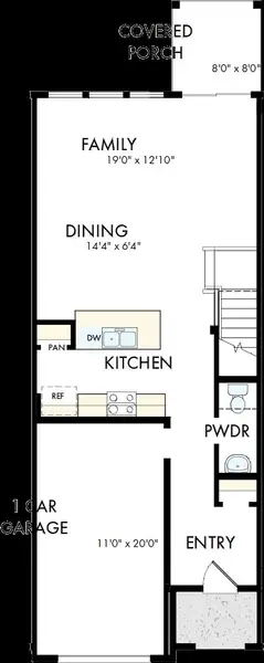 2D floor plan layout of this home in Nexus Townhomes, Gallatin, TN (Image 2).