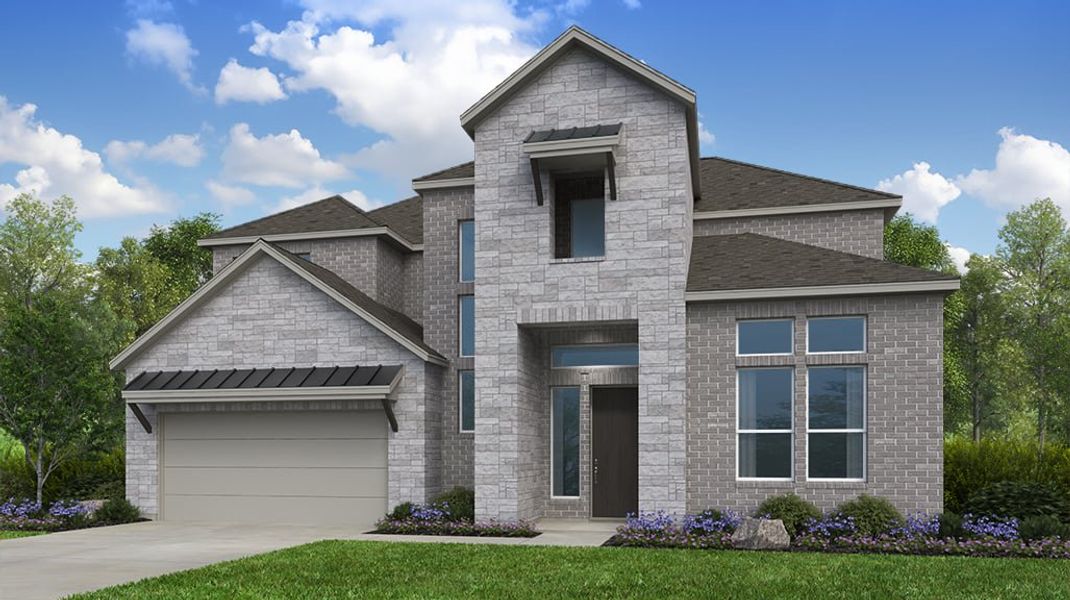 Representative exterior photo of a completed home built from the Mesa by Taylor Morrison in Silverleaf 60s, Cedar Creek, TX (Image 1). Representative exterior photo of a completed home built from the Mesa by Taylor Morrison in Silverleaf 60s, Cedar Creek, TX (Image 1).