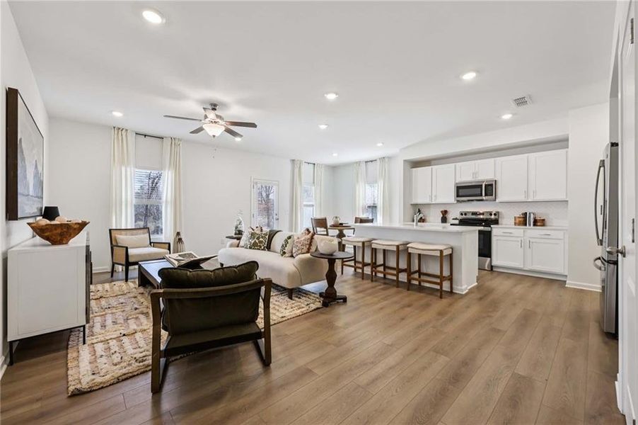 Furnished interior view inside a new home in Eastlyn Crossing, Flowery Branch (Image 10).