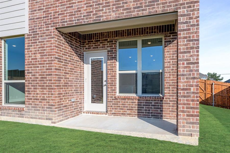 Exterior details and patio area of a home in Arcadia Trails Classic 60, Balch Springs (Image 18). Exterior details and patio area of a home in Arcadia Trails Classic 60, Balch Springs (Image 18).