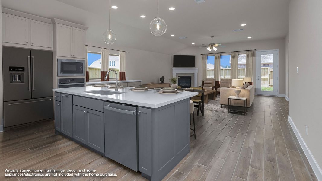 Furnished interior view inside a new home in Grand Central Park 50', Conroe (Image 3). Furnished interior view inside a new home in Grand Central Park 50', Conroe (Image 3).