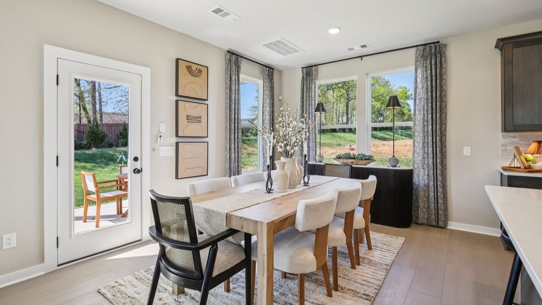 Dining area with access to back porch
