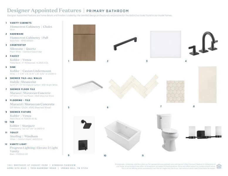 Sample of building materials used in homes in Toll Brothers at August Park, Spring Hill (Image 10).