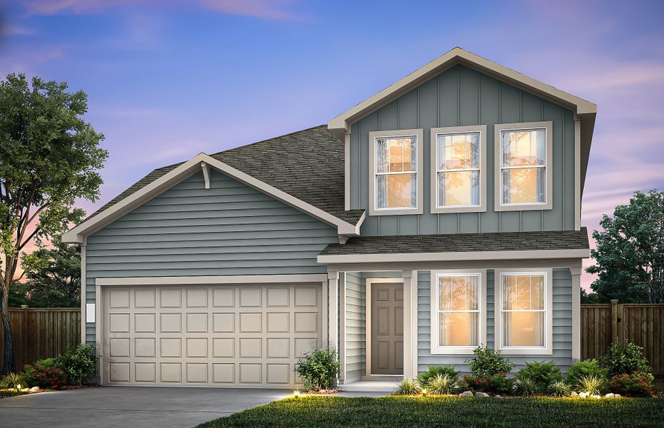 Representative exterior photo of a completed home built from the Dinero by Centex in County View, Temple, TX (Image 1). Representative exterior photo of a completed home built from the Dinero by Centex in County View, Temple, TX (Image 1).