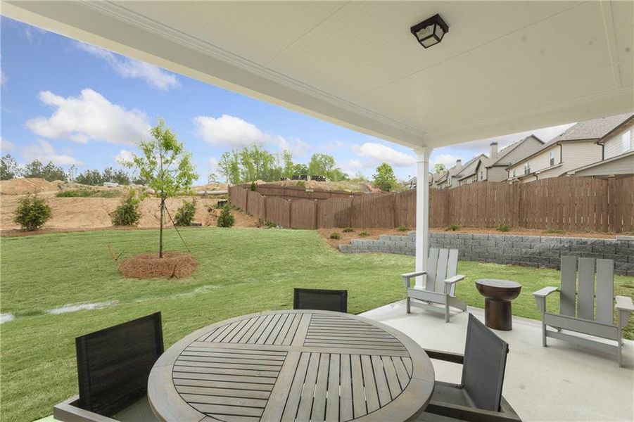 Exterior details and patio area of a home in Sierra Creek, Hoschton (Image 4). Exterior details and patio area of a home in Sierra Creek, Hoschton (Image 4).