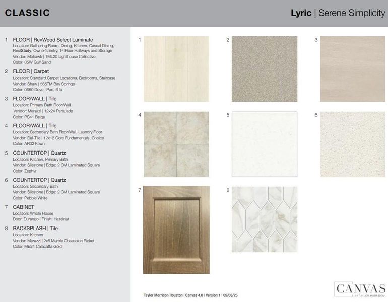 Design Selections. Home is currently under construction, selections are subject to change.