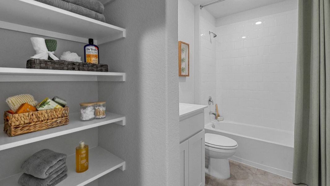 Furnished interior view inside a new home in Lonestar at Liberty Trails, Fort Worth (Image 31). Furnished interior view inside a new home in Lonestar at Liberty Trails, Fort Worth (Image 31).