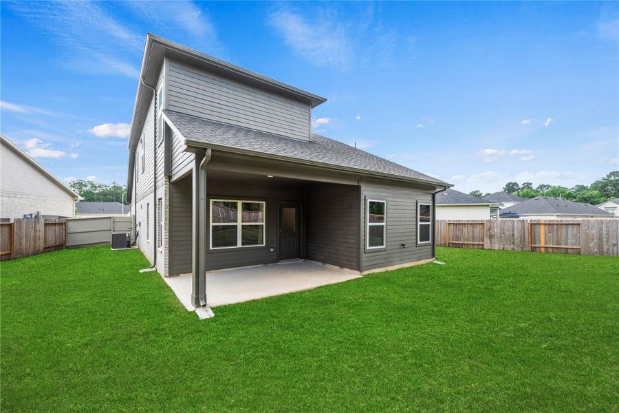 Large covered patio. Large covered patio.