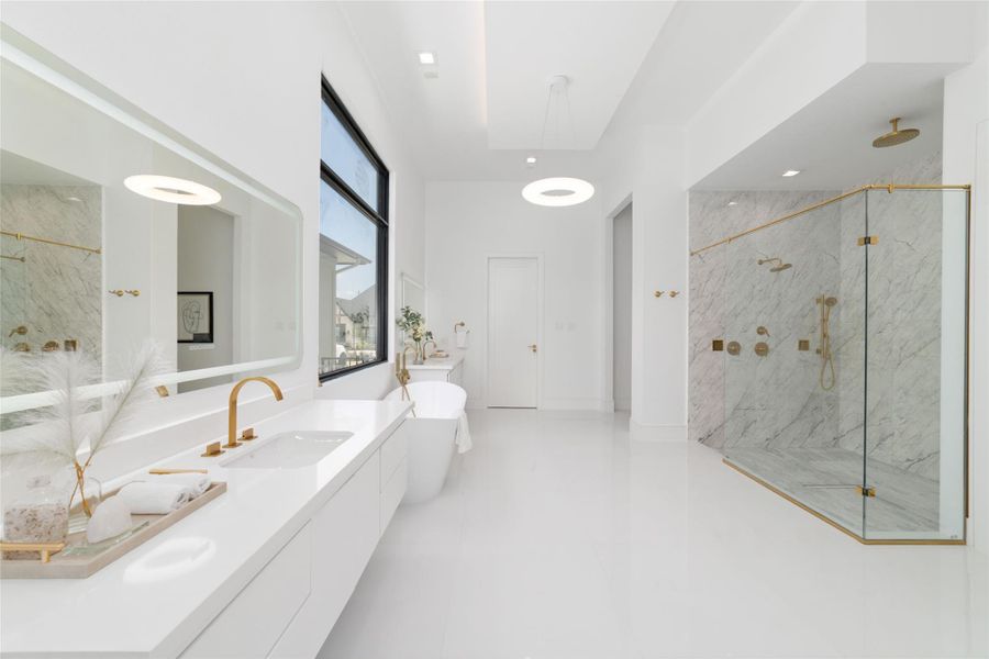 The spa-inspired bath...
