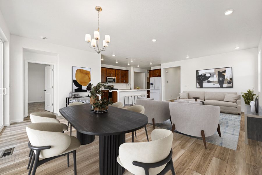 Furnished interior view inside a new home in The Aurora Highlands, Aurora (Image 5).