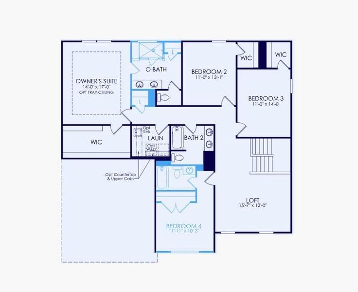 2D floor plan layout of this home in Traditions of Braselton, Jefferson, GA (Image 5).
