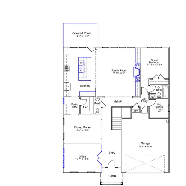 2D floor plan layout of this home in Gates at Windermere, Blythewood, SC (Image 3).