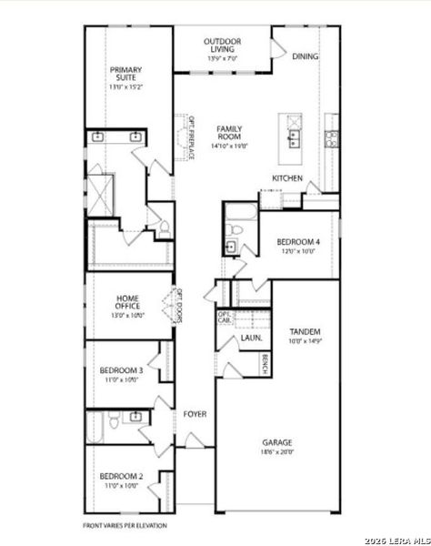 2D floor plan layout of this home in Haby Hill 50s, San Antonio, TX (Image 3).