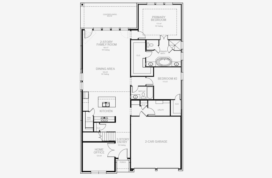 2D floor plan layout for the 2694W by Perry Homes in Juniper Springs 50', Lockhart, TX (Image 4). 2D floor plan layout for the 2694W by Perry Homes in Juniper Springs 50', Lockhart, TX (Image 4).