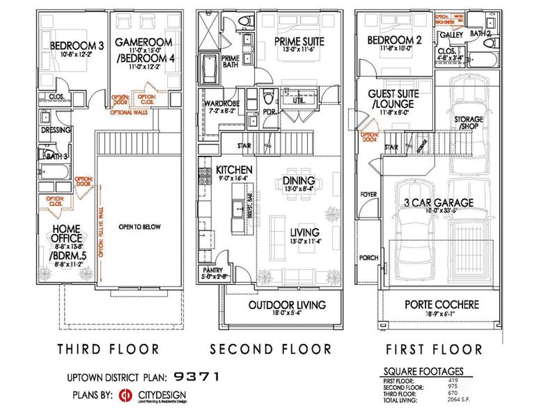 2D floor plan layout of this home in Uptown District, Houston, TX (Image 3).