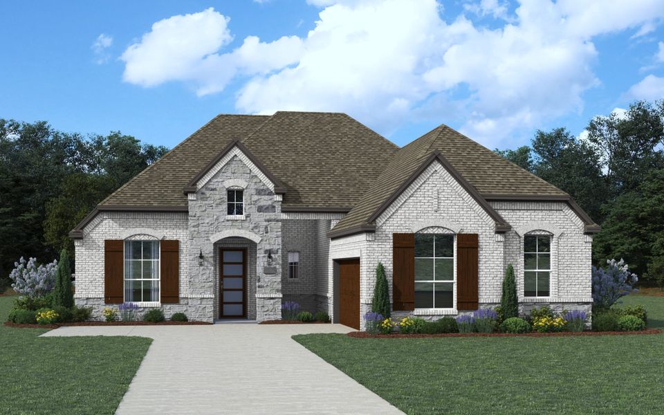 Representative exterior photo of a completed home built from the Alpine II – 65' by Chesmar Homes in The Grove Frisco, Frisco, TX (Image 2). Representative exterior photo of a completed home built from the Alpine II – 65' by Chesmar Homes in The Grove Frisco, Frisco, TX (Image 2).