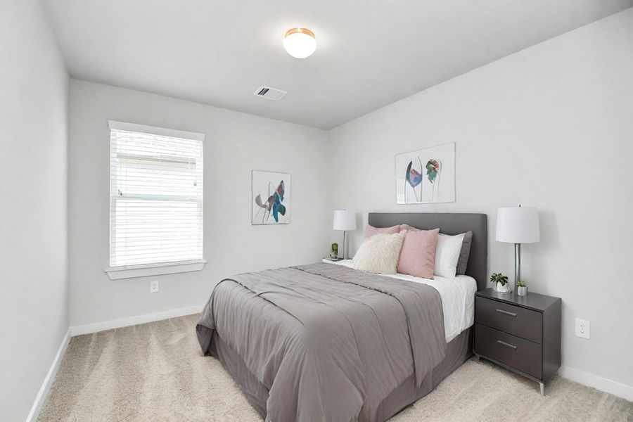 Virtually Staged - Secondary Bedroom. Sample photo of completed home with similar floor plan. Actual colors and selections may vary.