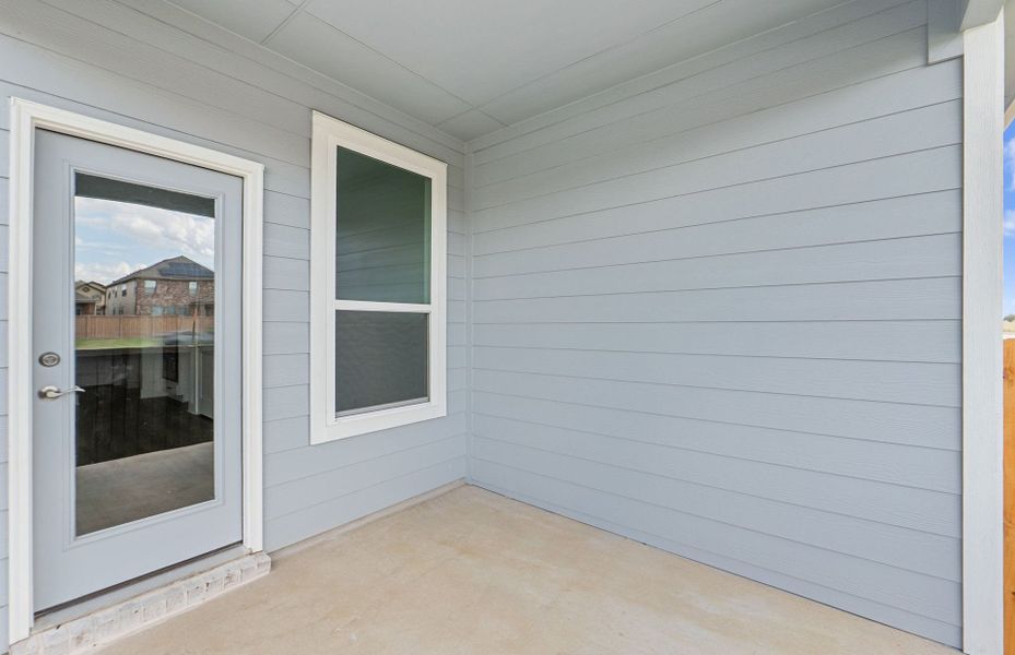 Exterior details and patio area of a home in Northpoint at Old Settlers, Round Rock (Image 29).