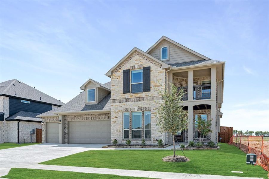 Front exterior of a new home in Timberbrook 3B-4A, Justin, TX, highlighting curb appeal (Image 2).