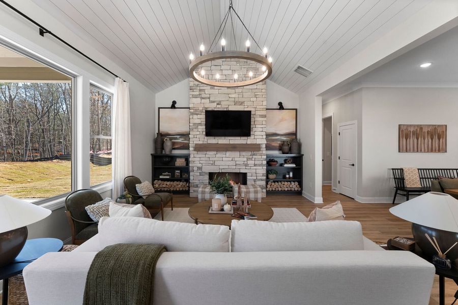 Representative furnished interior of a home built from the The Montclair by JW Collection in Lake Arrowhead, Waleska (Image 7).
