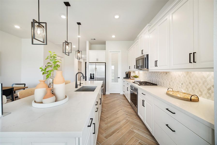 Furnished interior view inside a new home in The Highlands: Highland Duets, Porter (Image 12).