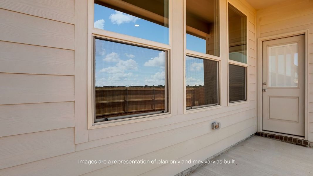 Representative exterior details of a home built from the Jaxson by D.R. Horton in Mustang Ridge, Andrews (Image 3).