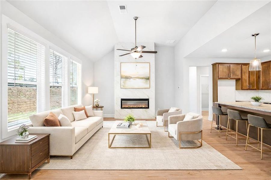 Furnished interior view inside a new home in The Fairways at Mirror Lake, Villa Rica (Image 16).