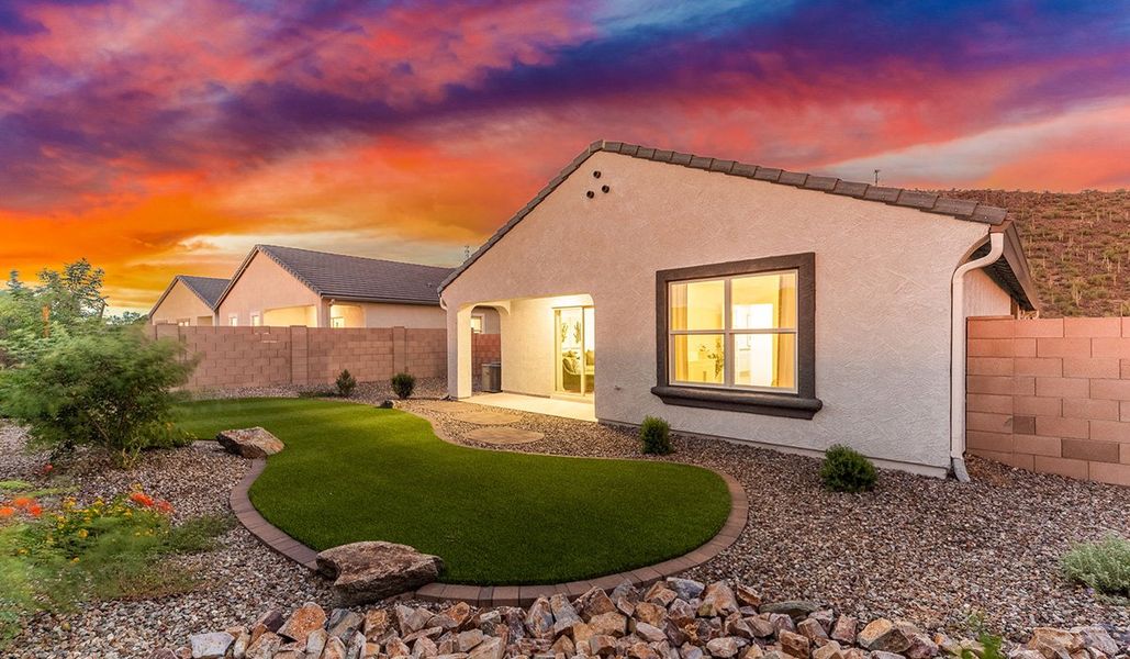 Exterior details and patio area of a home in Saguaro Bloom, Marana (Image 24).