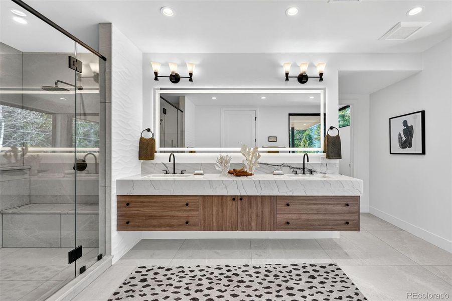 Oversized floating bathroom cabinets