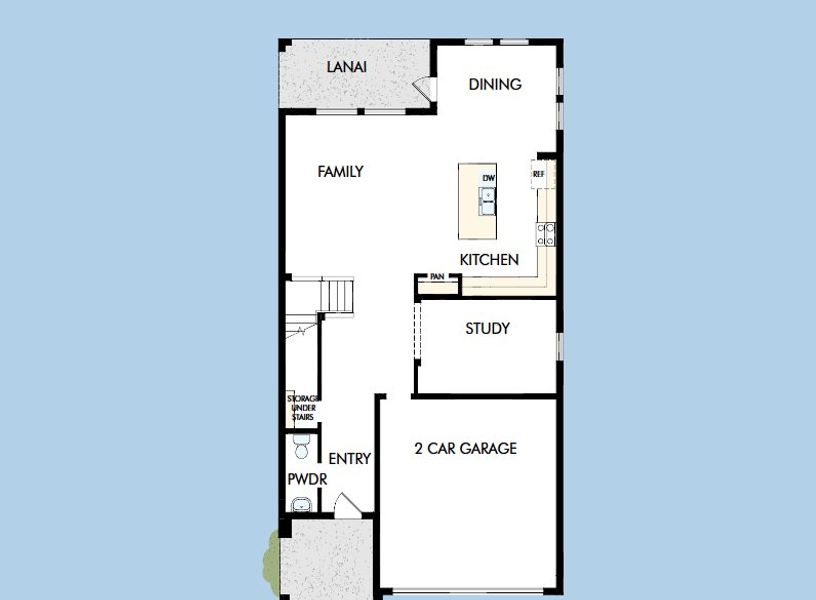 2D floor plan layout for the The Westcliff by David Weekley Homes in Persimmon Place – Garden Series, Wesley Chapel, FL (Image 3).