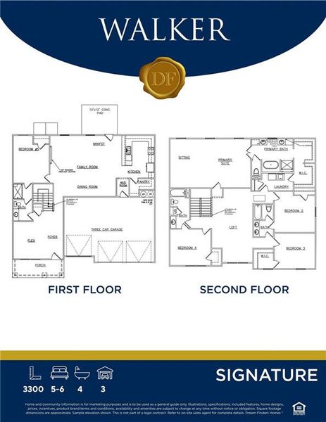 2D floor plan layout of this home in Southern Hills, McDonough, GA (Image 4).