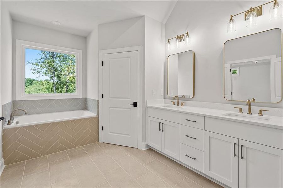 Furnished interior view inside a new home in Waterside Townhomes, Peachtree Corners (Image 8).