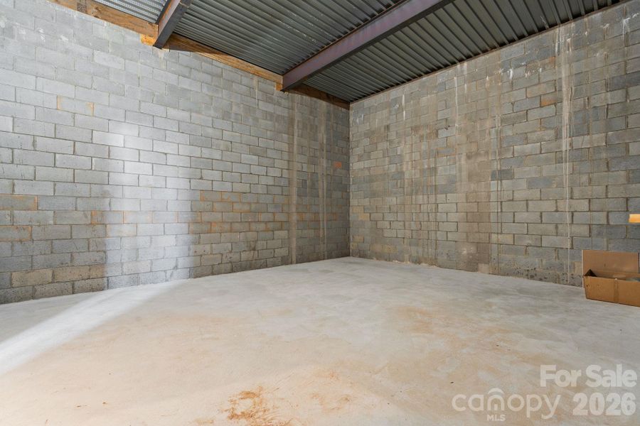 unfinished room in basement