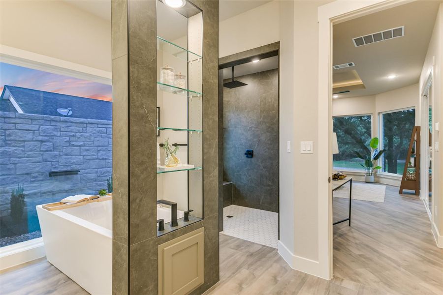 Bathroom with a freestanding tub and walk in shower Bathroom with a freestanding tub and walk in shower