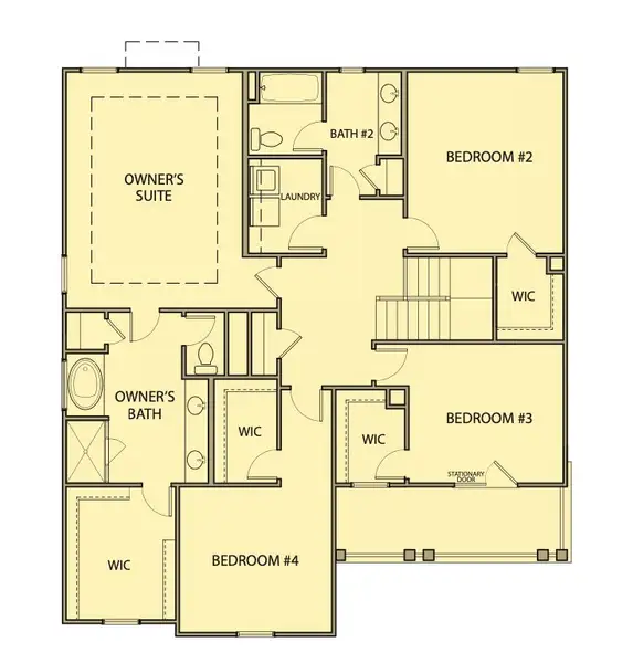 2D floor plan layout for the Monroe by Kerley Family Homes in Springside Reserve, Powder Springs, GA (Image 4).