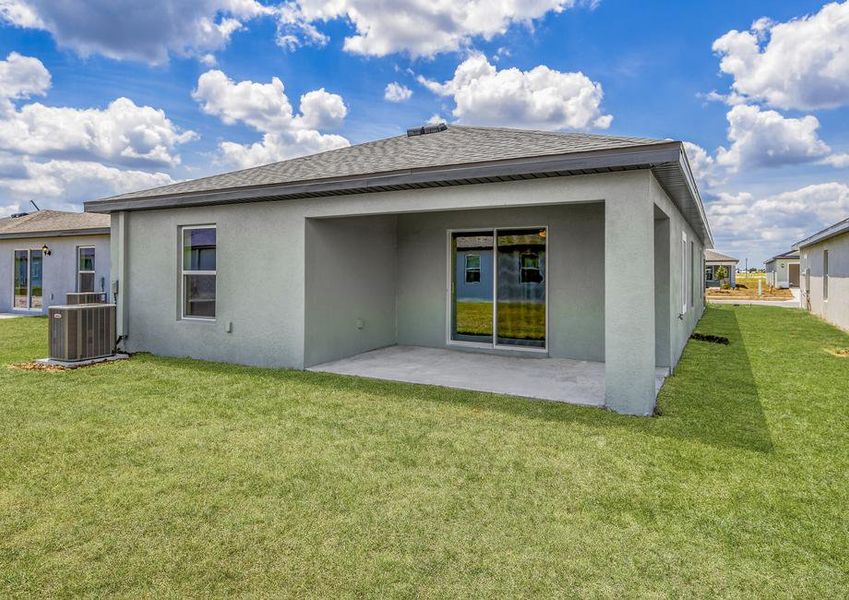 Enjoy a large covered back patio